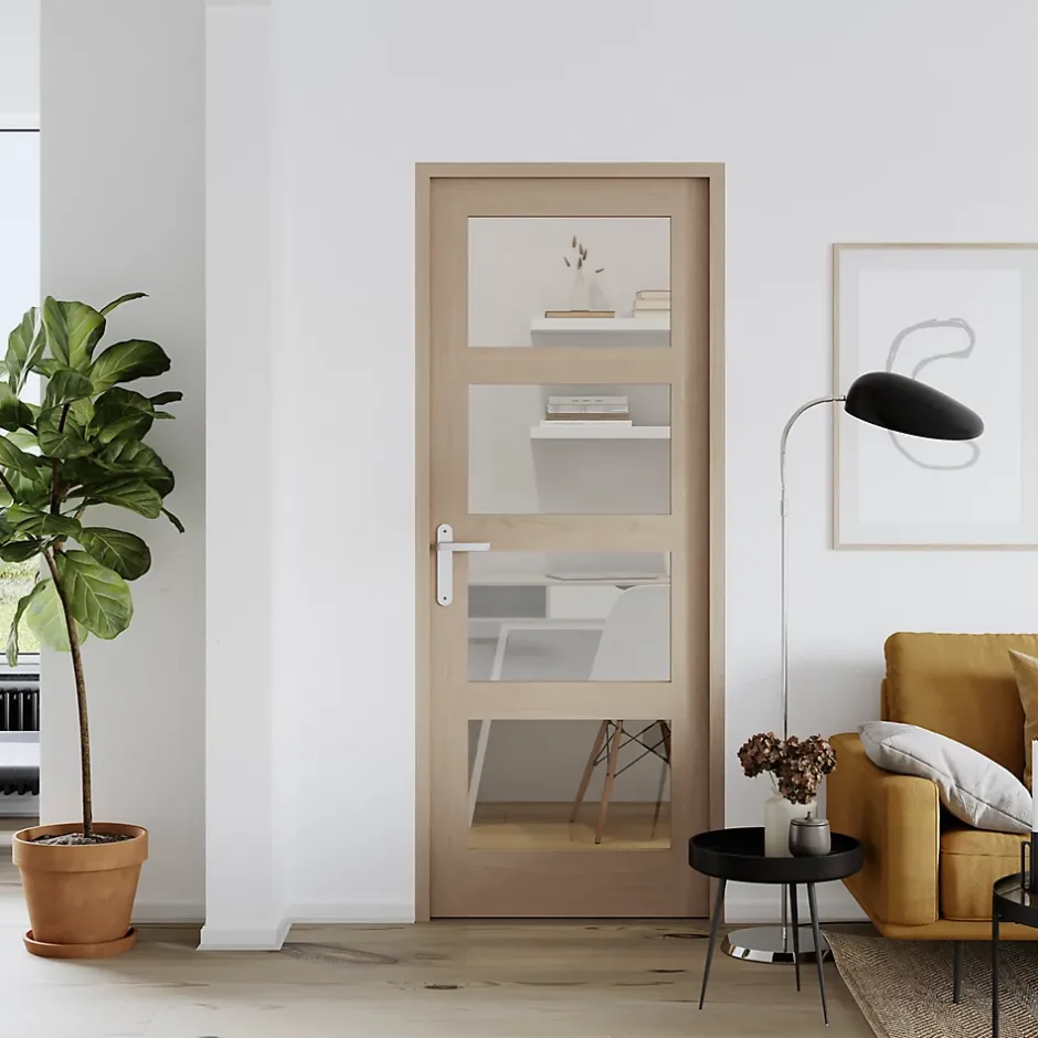 Bloc-porte Connemara vitré H.204 x l.73 cm, poussant gauche-GoodHome Discount