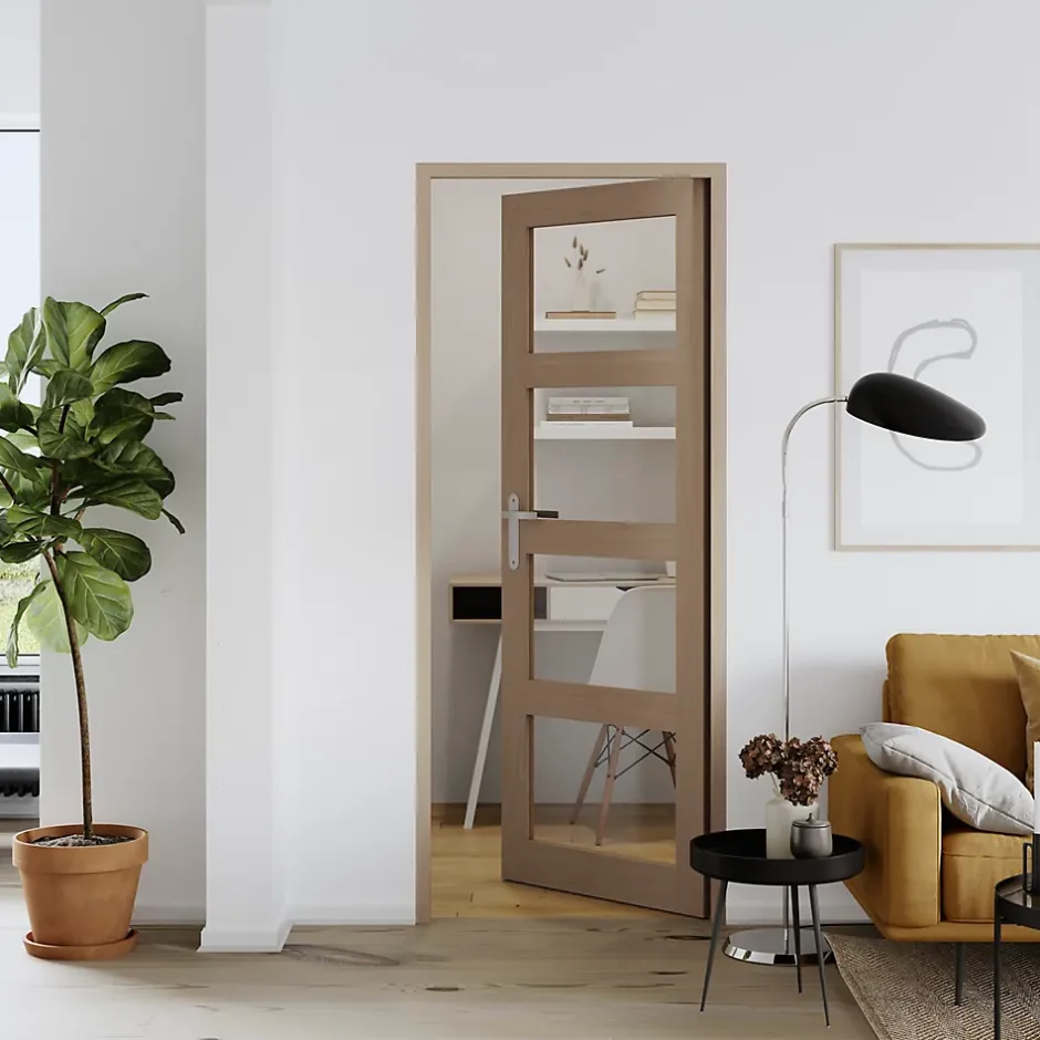 Bloc-porte Connemara vitré H.204 x l.73 cm, poussant gauche-GoodHome Discount