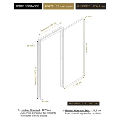 Bloc-porte Exmoor blanc H.204 x l.83 cm, poussant droit