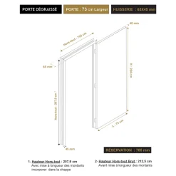 Bloc-porte Exmoor blanc H.204x73 cm poussant gauche