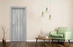 Bloc-porte Exmoor gris H.204 x l.83 cm, poussant droit- Clearance