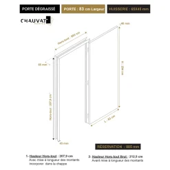 Bloc-porte Exmoor pro blanc H.204 x l.83 cm, poussant gauche- Sale