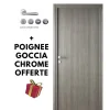 Bloc-porte fin de chantier Essence Gris, H.204 l.73cm, réversible + poignée Goccia chrome à clé OFFERTE-Porta la casa Online