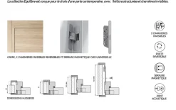 Bloc-porte fin de chantier Essence Gris, H.204 l.73cm, réversible + poignée Goccia chrome à clé OFFERTE-Porta la casa Online