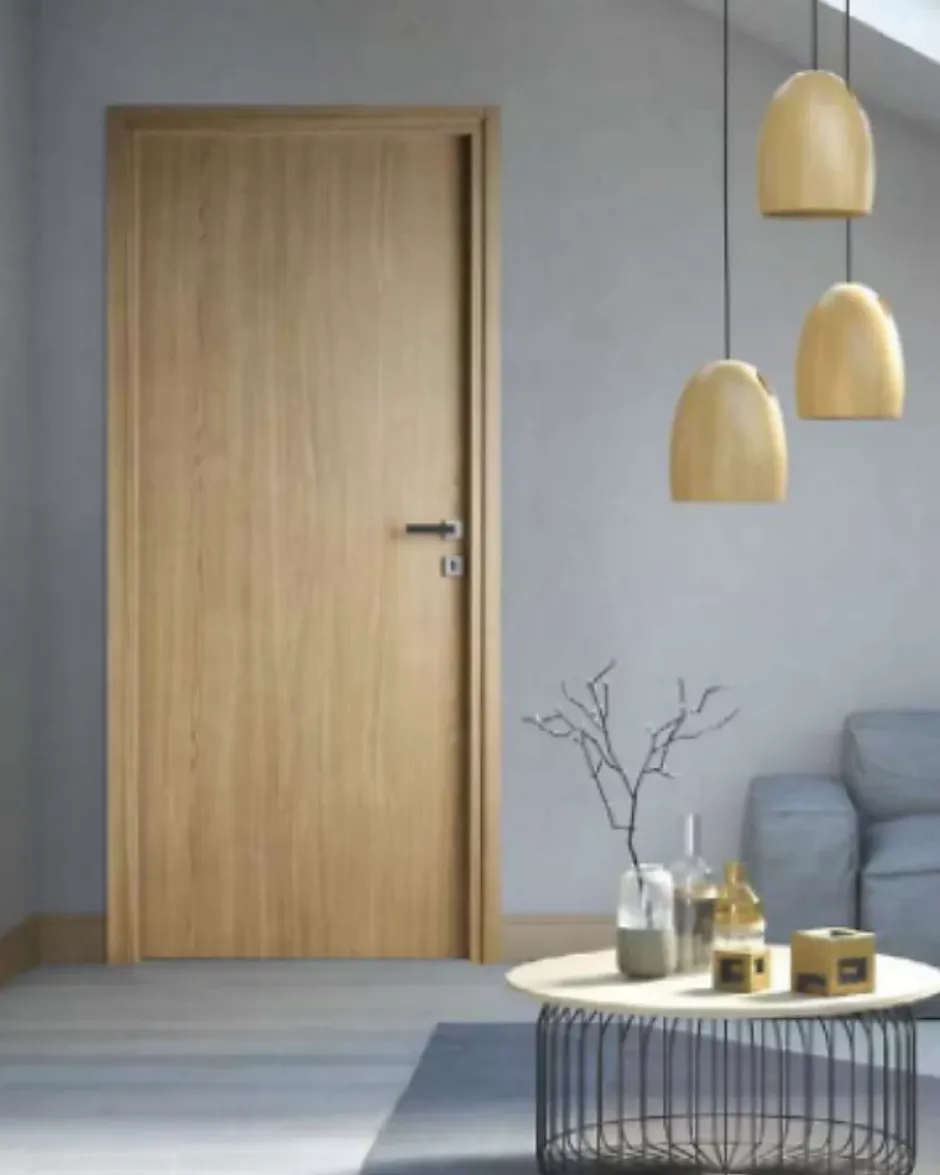 Bloc-porte fin de chantier Chêne Naturel, H.204 l.83cm, réversible + poignée offerte-Porta la casa Hot