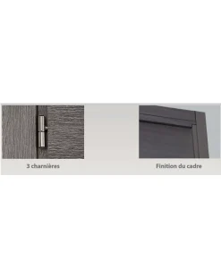 Porta la casa Bloc-porte fin de chantier Gris, H.204 l.83cm, réversible + poignée goccia chrome offerte