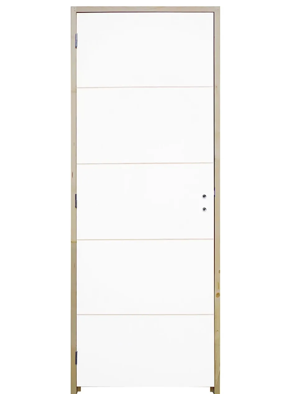 Bloc-porte Gravé prépeint H.204 x l.73 cm, poussant droit