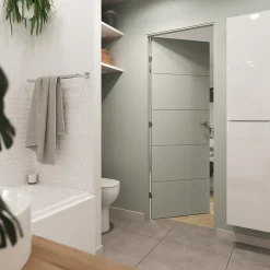 Bloc-porte Gravé prépeint H.204 x l.73 cm, poussant gauche