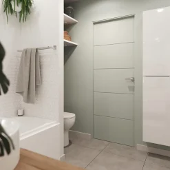 Bloc-porte Gravé prépeint H.204 x l.73 cm, poussant gauche