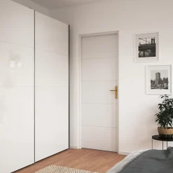 Bloc-porte Gravé prépeint H.204 x l.73 cm, poussant gauche