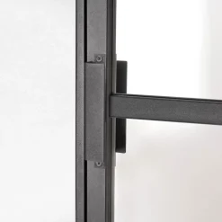 Bloc-porte Loft 4 carreaux vitrés transparents, poussant gauche, coloris noir mat H.213 x l.83cm- Best