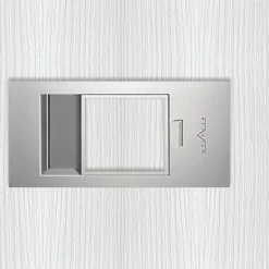 Bloc-porte Miro avec poignée Exclusive grise, H.204 x l.73 cm, aspect chêne blanc-Reivilo