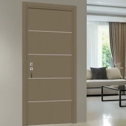 Bloc-porte pose fin de chantier Premium Seymour, H.204 x l.73 cm, aspect cuir lichen, réversible-Reivilo Sale