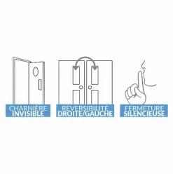 Bloc-porte pose fin de chantier Premium Riva, H.204 x l.83 cm, aspect chêne blanc, réversible-Reivilo Hot