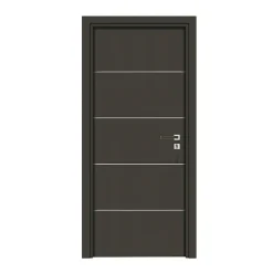 Bloc-porte pose fin de chantier Premium Seymour, H.204 x l.73 cm, aspect cuir basalte, réversible-Reivilo Outlet