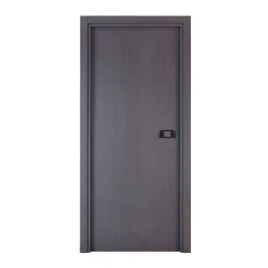 Reivilo Bloc-porte pose fin de chantier Premium Miro avec poignée Exclusive noire, H.204 x l.93 cm, aspect chêne cendré, réversible