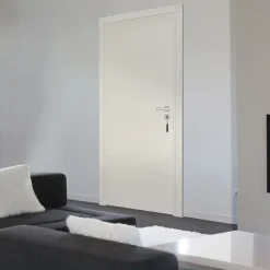 Reivilo Bloc-porte pose fin de chantier Premium Miro, H.204 x l.63 cm, aspect textile perle, réversible