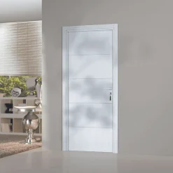Reivilo Bloc-porte pose fin de chantier Premium Seymour, H.204 x l.93 cm, aspect chêne blanc, réversible