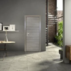 Bloc-porte Summa gris clair H.204 x l.73 cm, poussant droit-