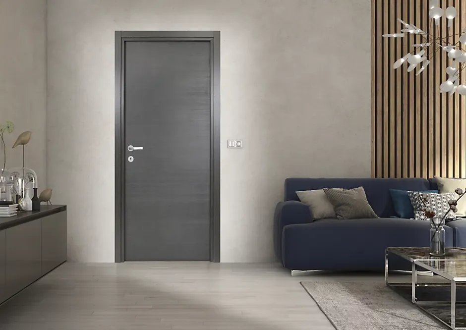 Bloc-porte Summa gris H.204 x l.73 cm, poussant droit