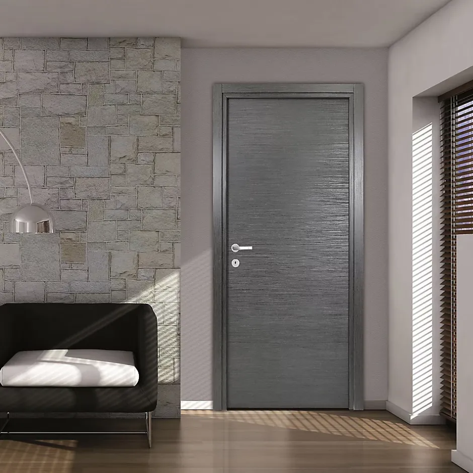 Bloc-porte Summa gris H.204 x l.73 cm, poussant droit