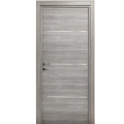 Bloc-porte Triaconta gris clair H.204 x l.73 cm, poussant droit- Discount