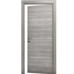 Bloc-porte Triaconta gris clair H.204 x l.73 cm, poussant droit- Discount