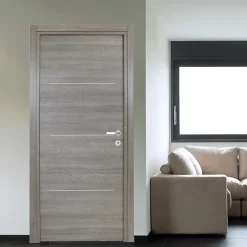 Bloc-porte Triaconta gris clair H.204 x l.83 cm, poussant gauche- Hot