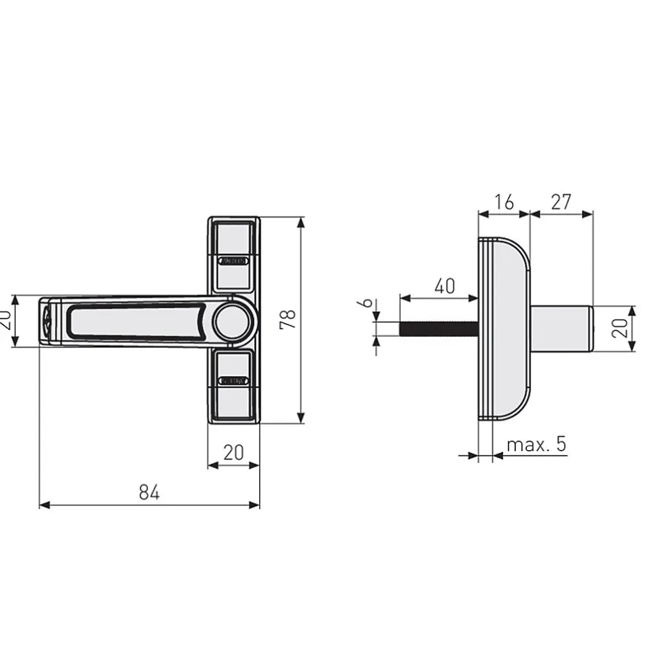 Bloque fenêtre à clé 2410 blanc-Abus Online