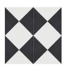 Pegane Boite de 24 Carreaux de ciment véritable 0,96m2 / Carreaux de ciment artisanaux coloris noir/blanc pour sol et mur - l.20 x L.20cm