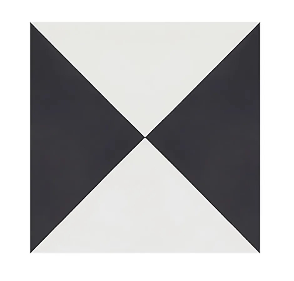 Pegane Boite de 24 Carreaux de ciment véritable 0,96m2 / Carreaux de ciment artisanaux coloris noir/blanc pour sol et mur - l.20 x L.20cm