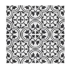 Boite de 24 Carreaux de ciment véritable 0,96m2 / Carreaux de ciment artisanaux pour sol et mur coloris noir/blanc-Pegane