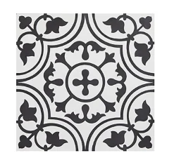 Boite de 24 Carreaux de ciment véritable 0,96m2 / Carreaux de ciment artisanaux pour sol et mur coloris noir/blanc-Pegane