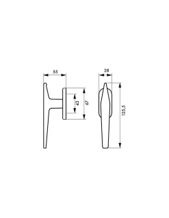 Bouton de fenêtre Leto/Maïa, hauteur 125.5mm, couleur F2 --Thirard Outlet
