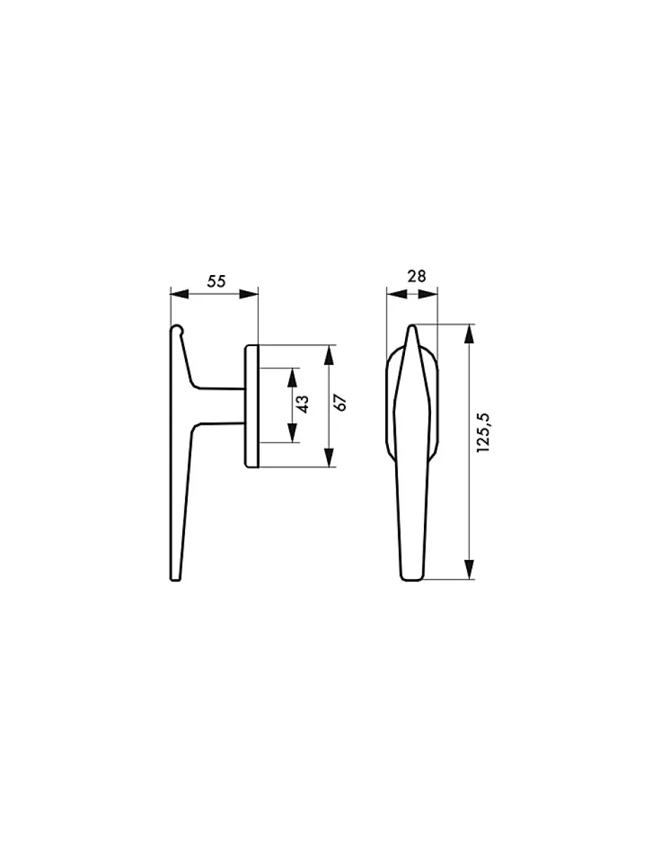 Bouton de fenêtre Leto/Maïa, hauteur 125.5mm, couleur F2 --Thirard Outlet