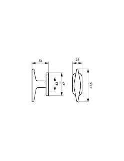 Bouton de fenêtre Leto/Maïa, hauteur 77.5mm, couleur F2-Thirard Online