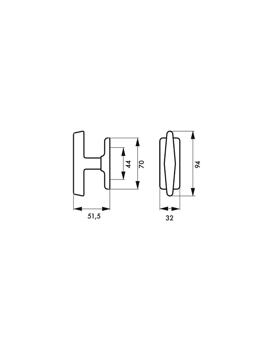 Bouton de fenêtre Selene, nickelé satiné --Thirard Clearance