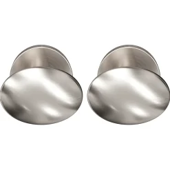 Bouton de porte double ovale gris Ø. 65mm x l.45 x H. 66mm-GoodHome