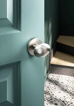 Bouton de porte double ovale gris Ø. 65mm x l.45 x H. 66mm-GoodHome