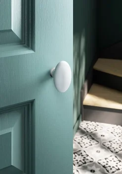 Bouton de porte double ovale gris l.42 x H. 65mm-GoodHome New