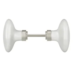 Bouton de porte double ovale gris l.42 x H. 65mm-GoodHome New