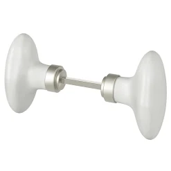 Bouton de porte double ovale gris l.42 x H. 65mm-GoodHome New