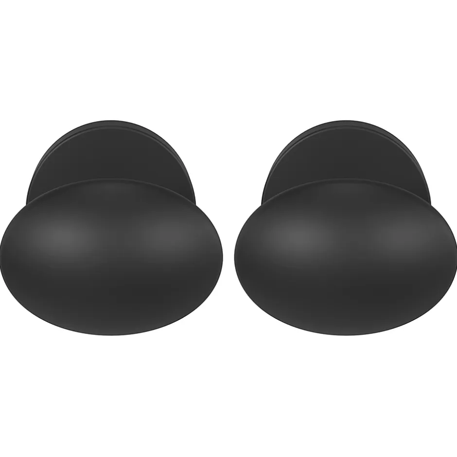 Bouton de porte double ovale noir Ø. 65mm x l.45 x H. 66mm-GoodHome Clearance