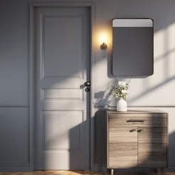 Bouton de porte double ovale noir Ø. 65mm x l.45 x H. 66mm-GoodHome Clearance