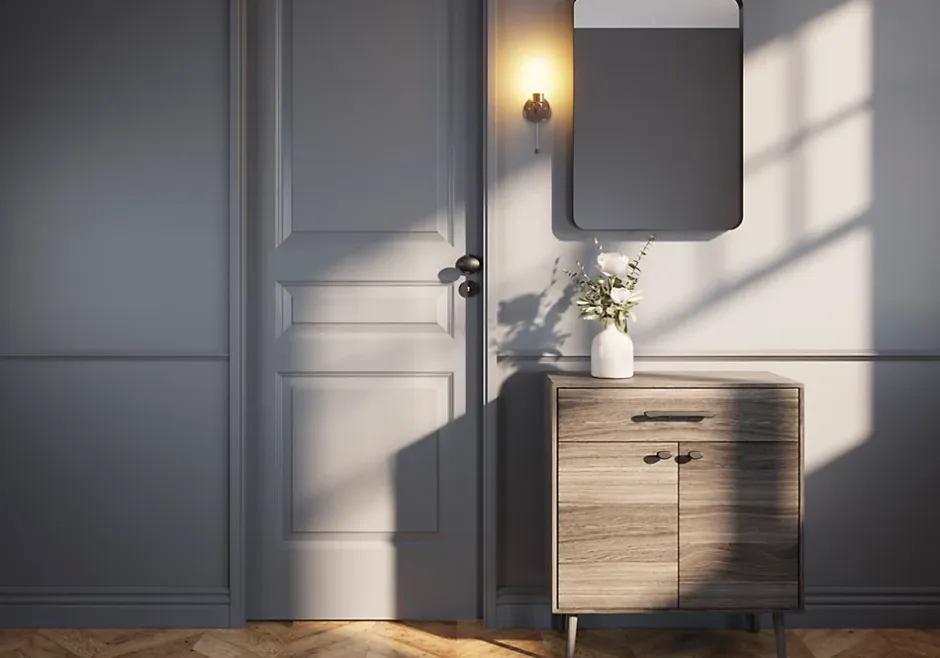 Bouton de porte double ovale noir Ø. 65mm x l.45 x H. 66mm-GoodHome Clearance