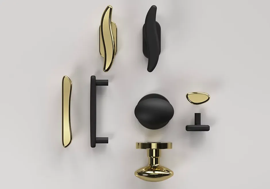 Bouton de porte double ovale noir Ø. 65mm x l.45 x H. 66mm-GoodHome Clearance