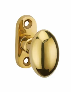 Bouton pour fenêtre, avec vis de pose, laiton poli --Thirard New