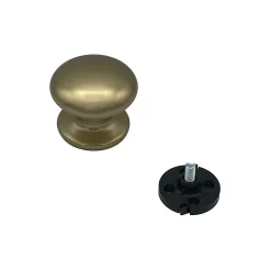 Hardwarexchange Bouton tirant de porte fixe D70 mm en aluminium Bronze poli - breveté - lot de 6 boutons