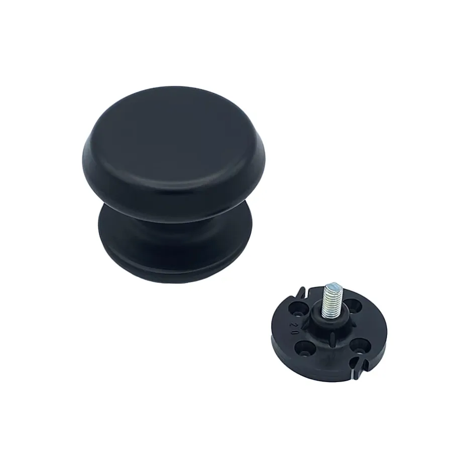 Bouton tirant de porte fixe D80 mm en aluminium Noir - breveté-Hardwarexchange Online