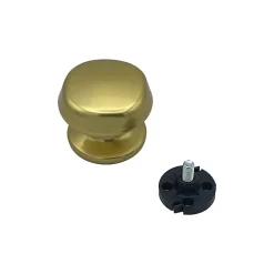 Bouton tirant de porte fixe D70 mm en aluminium Or poli - breveté-Hardwarexchange Discount